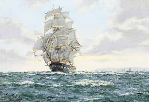 Henry Scott - Evening Clouds, Clipper Ship Golden Fleece; and companion Wool Clipper Salamis (pair)