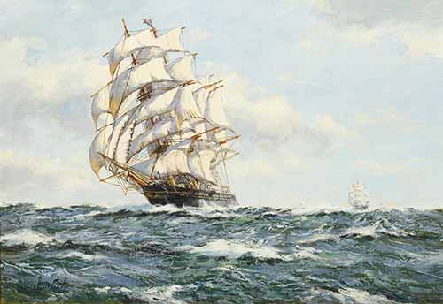 Henry Scott - The Clipper Leander in full sail