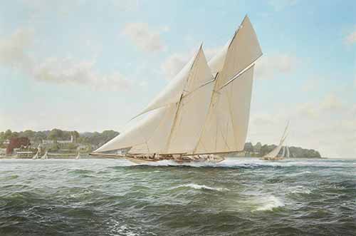 John Steven Dews - Maiden Season - Westward showing her paces off Cowes in the summer of 1910