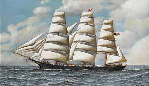  Antonio Jacobsen - The clipper 'Young America' under full sail