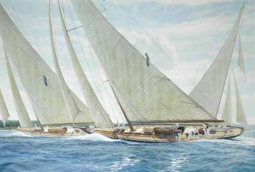 James H. Bartholomew - Britannia, Candida and Velsheda Racing off the Isle of Wight