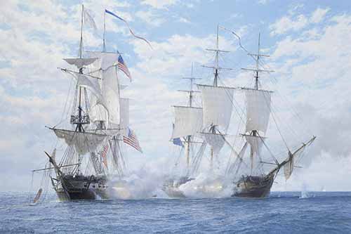 John Steven Dews - The celebrated engagement during which H.M.S. Shannon captured the American frigate Chesapeake, 1st June 1813