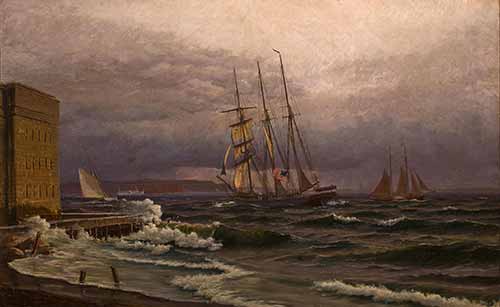 Mathias Jakob Frederik Lütken - New York harbor , 1884