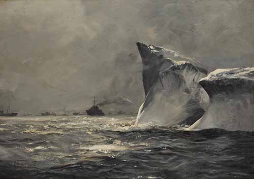 Montague Dawson - Iceberg in Danger in the North Atlantic