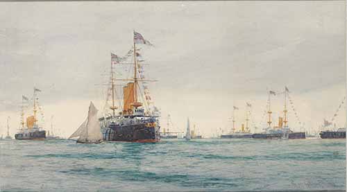 Norman Wilkinson - The Coronation Review of the Fleet at Spithead on 16th August 1902, 1902–1902