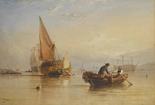 Thomas Sewell Robins - A tranquil afternoon on the Medway