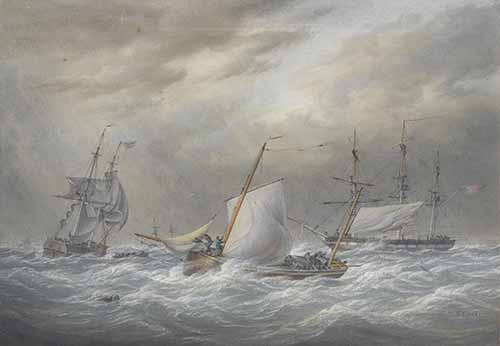 William Joy - A sudden squall bursting upon ships in Spithead (in collab. w/John Cantiloe Joy)