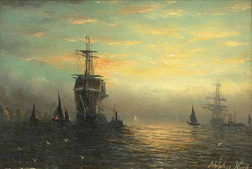 William Adolphus Knell - Shipping by sunrise
