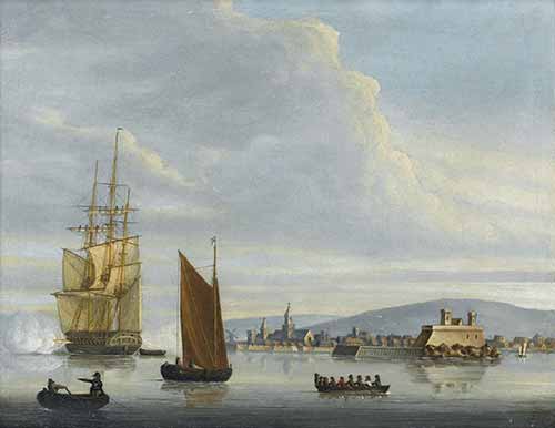 Francis Swaine - A frigate announcing her departure from a Continental port