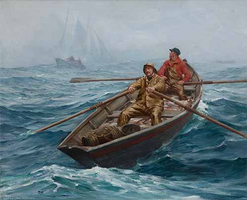 Anton Otto Fischer -  Fishing on Grand Banks, 1938