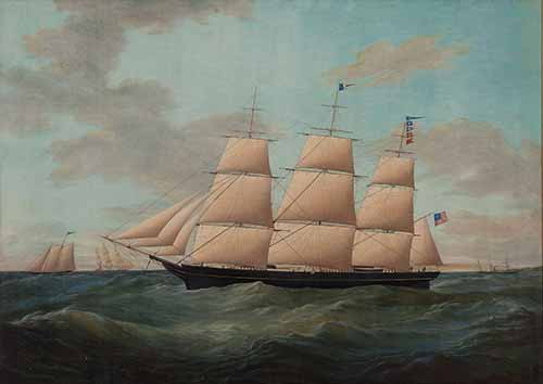 James Edward Buttersworth - Painting of the fullrigger United States