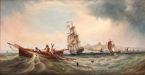 John Scott - Shipping off Tynemouth, 1865