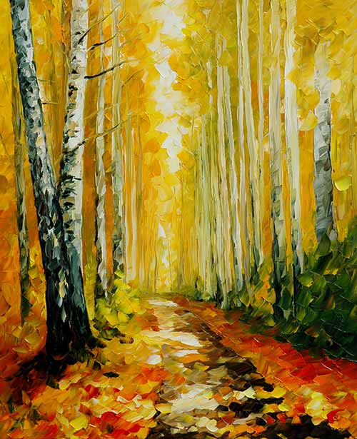 Autumn Birches - Leonid Afremov