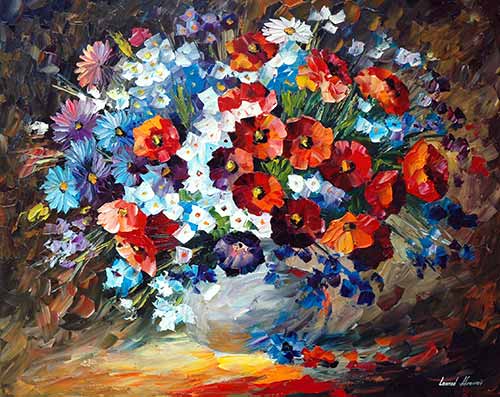 Poppies And Cornflowers - Leonid Afremov