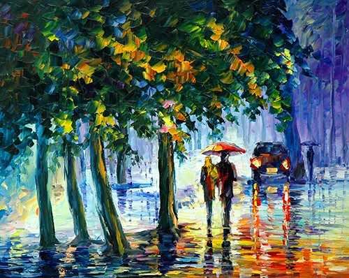 Rainy Stroll - Leonid Afremov