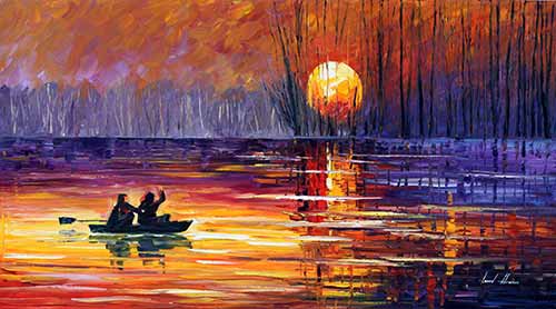 Sunset Fishing - Leonid Afremov