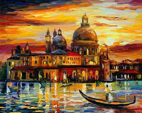 The Golden Skies Of Venice - Leonid Afremov)