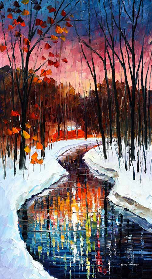 Winter Stream - Leonid Afremov