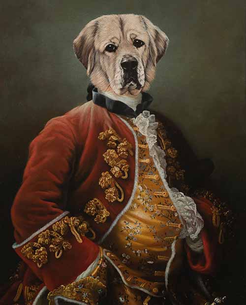 Portrait ayant du chien
