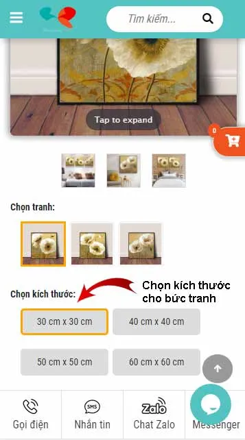 Chọn kích thước cho bức tranh