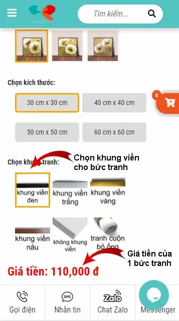 Chọn 1 trong các loại khung tranh