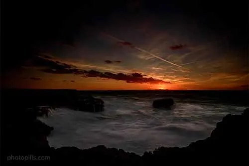 cảnh biển bị thiếu sáng