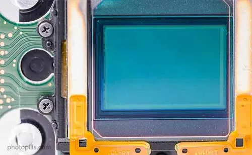 cận cảnh cảm biến của máy ảnh