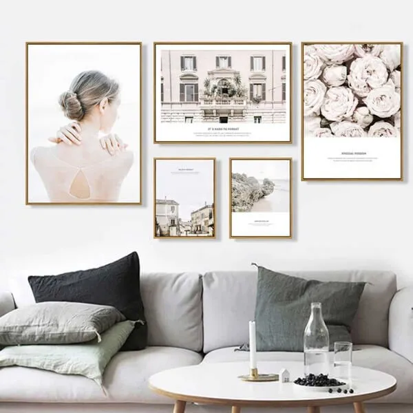 Tranh treo tường ghép 5 tấm chủ đề nghệ thuật