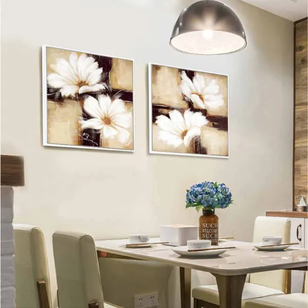 Tranh trừu tượng hoa Cúc cho phòng bếp