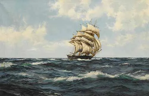 Montague Dawson - The 'Bonnie Breeze' in the West Solent