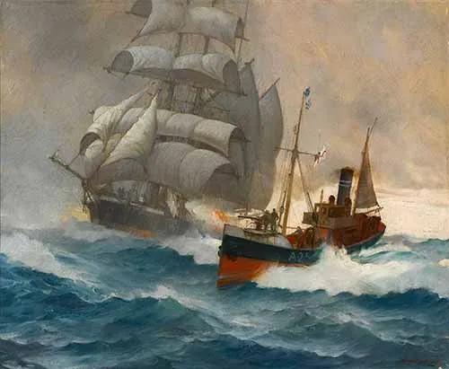 Montague Dawson - Clipper and PT Boat