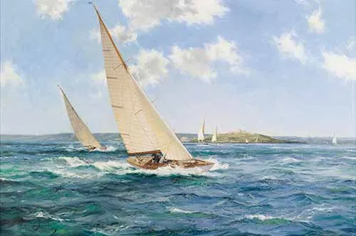 Montague Dawson - In Falmouth bay