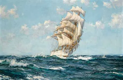 Montague Dawson - Fair wind, Dumbarton Rock