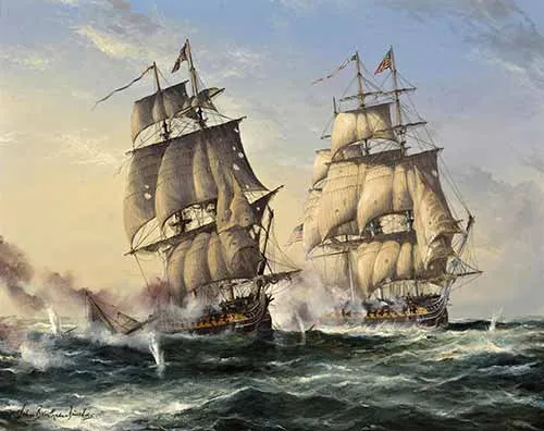 John Bentham-Dinsdale - The action between the Constitution and Guerriere