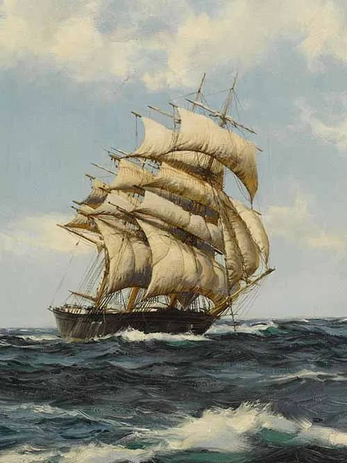Montague Dawson - The Bonnie Breeze in the West Solent