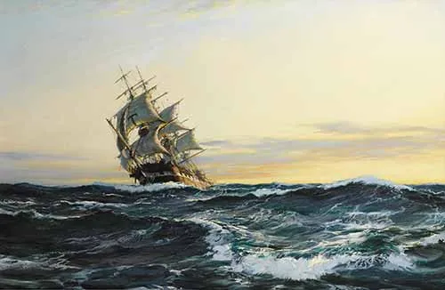 Montague Dawson - The Bonnie Breeze in the West Solent
