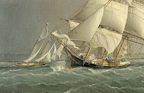 James Edward Buttersworth - Shipping off Sandy Hook