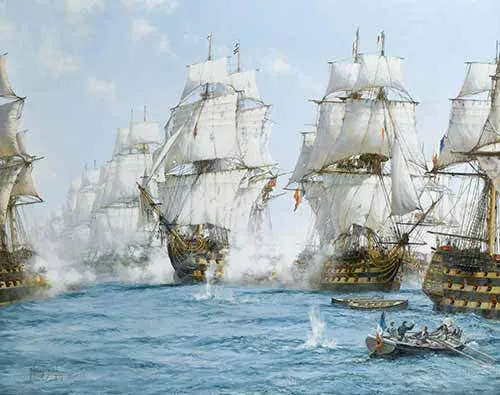 Montague Dawson - The Battle of Trafalgar, 1972