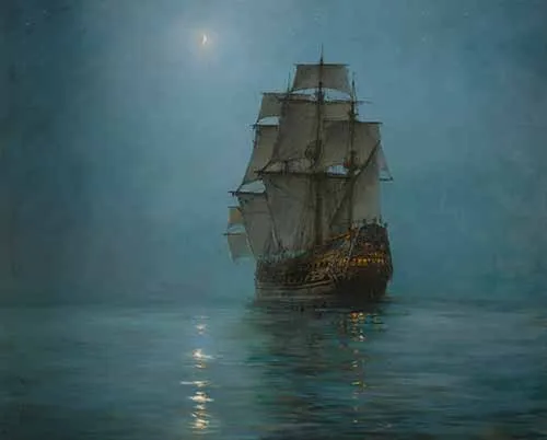 Montague Dawson - The crescent moon