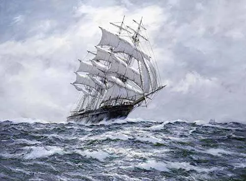 Henry Scott - Moonglow North Atlantic, American clipper Ocean Herald