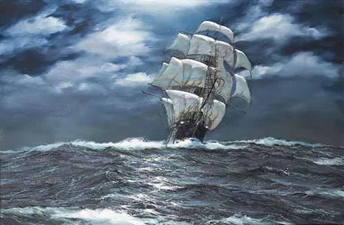 Henry Scott Tuke - The Night-Watch - Clipper Ship 'Lord of the Isles'