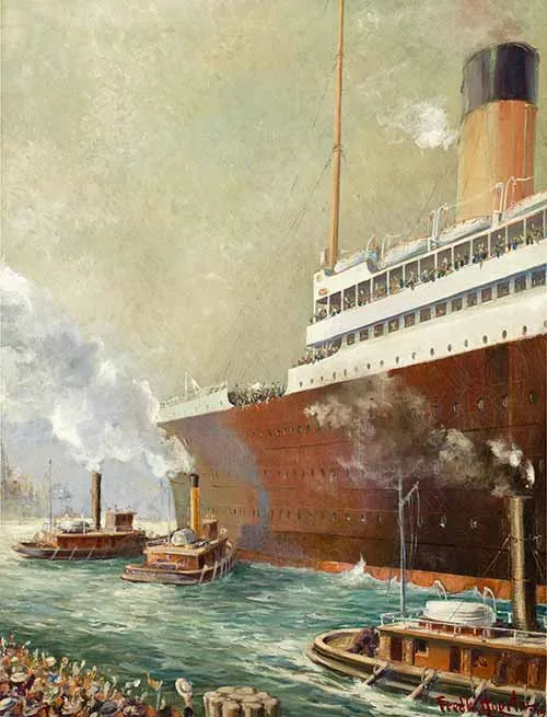 Frederick J. Hoertz - Good-by, R.M.S. Olympic departing New York, 1913