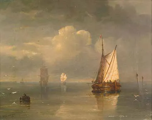 John Wilson Carmichael - Becalmed off the coast