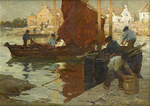 Terrick John Williams - A corner of the quay, Concarneau