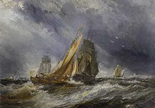 William Joseph Julius Caesar Bond - Sunset; In choppy seas