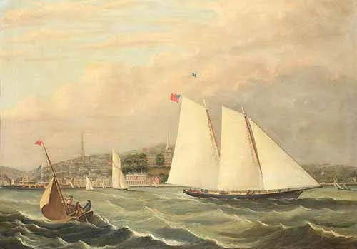 Follower of Arthur Wellington Fowles - The yacht America off Ryde