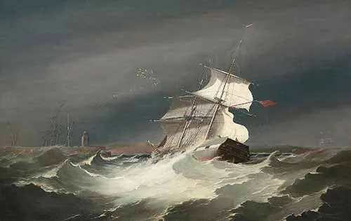 George William Crawford Chambers - The United of Sunderland running into Swansea, 1834