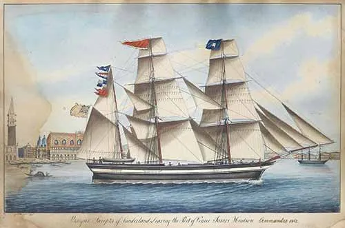 Giovanni Luzzo - Barque Sarepta of Sunderland leaving the Port of Venice, James Hudson Commander, 1862