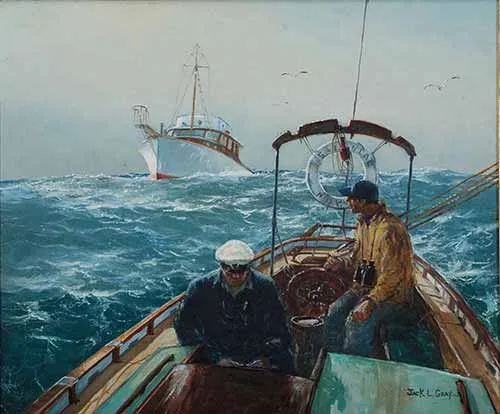 Jack Lorimer Gray - Two Men in Cockpit