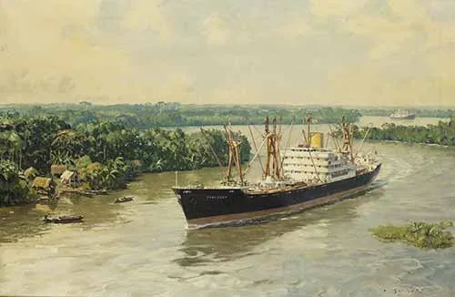 John Stobart - The Forcados in a West African creek